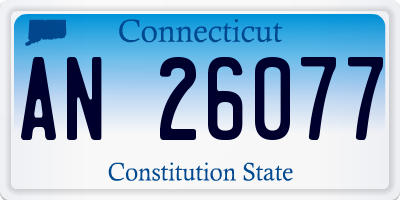 CT license plate AN26077