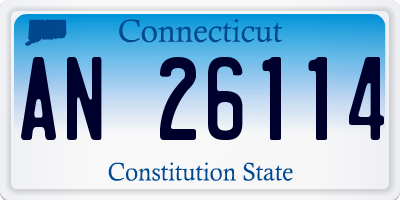 CT license plate AN26114
