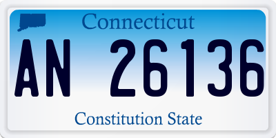 CT license plate AN26136