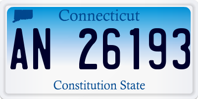 CT license plate AN26193
