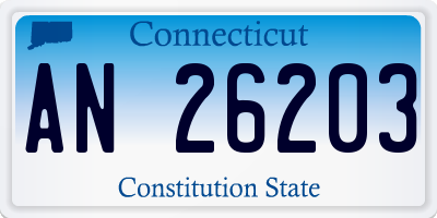 CT license plate AN26203