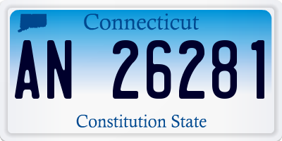 CT license plate AN26281