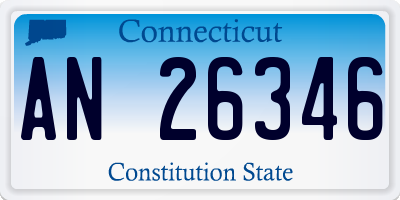 CT license plate AN26346