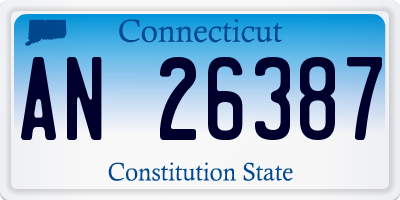 CT license plate AN26387