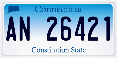 CT license plate AN26421