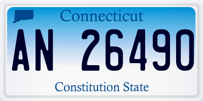 CT license plate AN26490