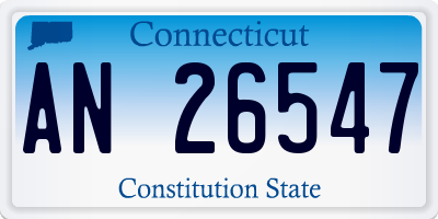 CT license plate AN26547