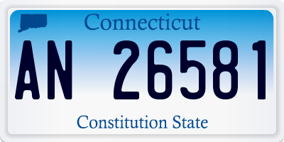 CT license plate AN26581