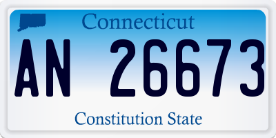 CT license plate AN26673