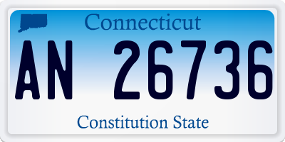 CT license plate AN26736