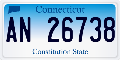 CT license plate AN26738