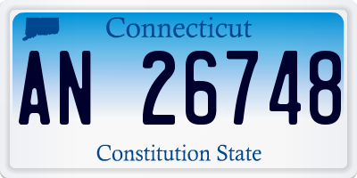 CT license plate AN26748