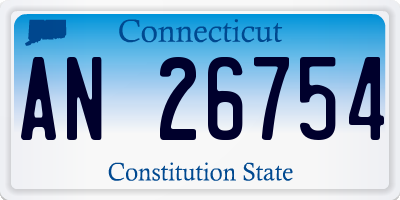 CT license plate AN26754