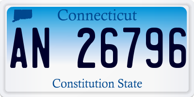 CT license plate AN26796