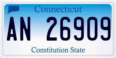 CT license plate AN26909