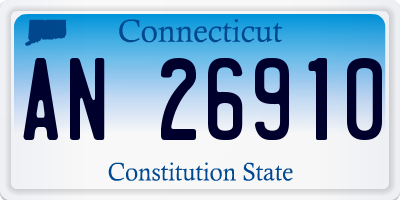 CT license plate AN26910