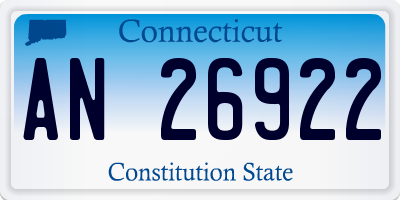 CT license plate AN26922