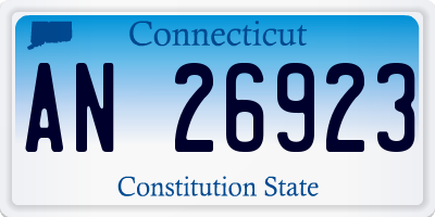 CT license plate AN26923
