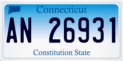 CT license plate AN26931