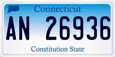 CT license plate AN26936
