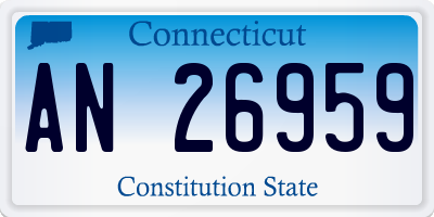 CT license plate AN26959