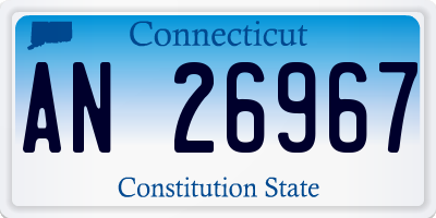 CT license plate AN26967