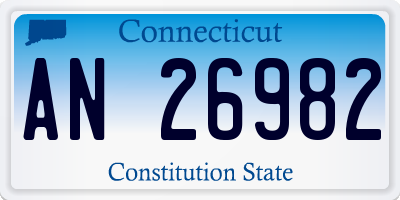 CT license plate AN26982