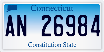 CT license plate AN26984