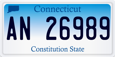 CT license plate AN26989