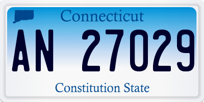 CT license plate AN27029