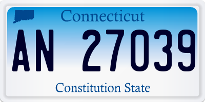 CT license plate AN27039