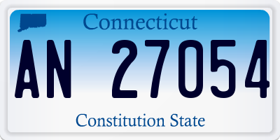 CT license plate AN27054