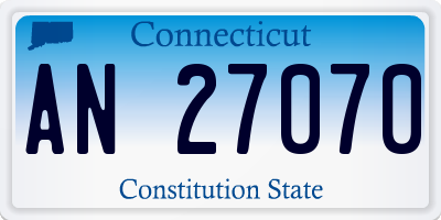 CT license plate AN27070