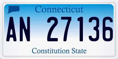 CT license plate AN27136