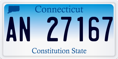 CT license plate AN27167