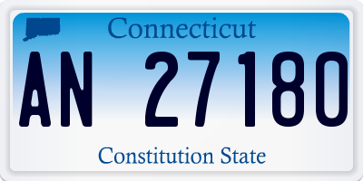 CT license plate AN27180