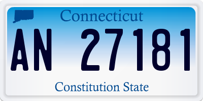 CT license plate AN27181