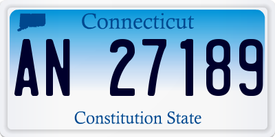 CT license plate AN27189