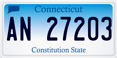 CT license plate AN27203