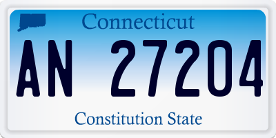 CT license plate AN27204