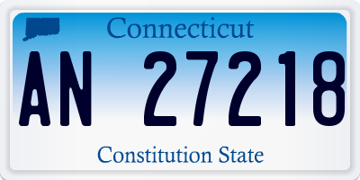CT license plate AN27218