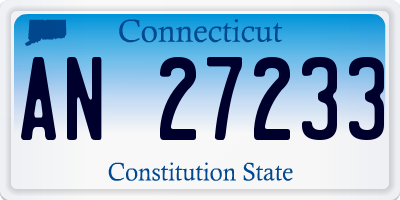 CT license plate AN27233
