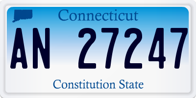 CT license plate AN27247