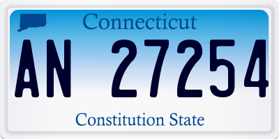 CT license plate AN27254