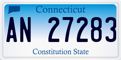 CT license plate AN27283