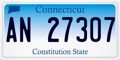 CT license plate AN27307