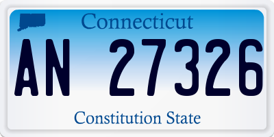 CT license plate AN27326