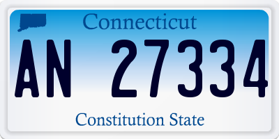 CT license plate AN27334