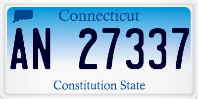 CT license plate AN27337