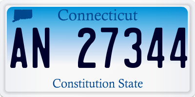 CT license plate AN27344